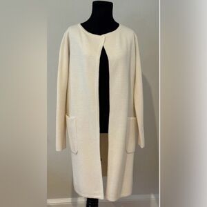 J Crew Juliette Collarless Sweater
Blazer Size XS Ivory Open Front Cardigan